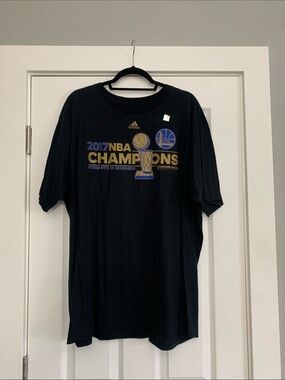 NEW adidas Black 2017 NBA Champions Golden State Warriors Tee 2X